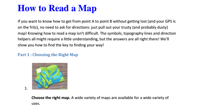     how to read  a map           